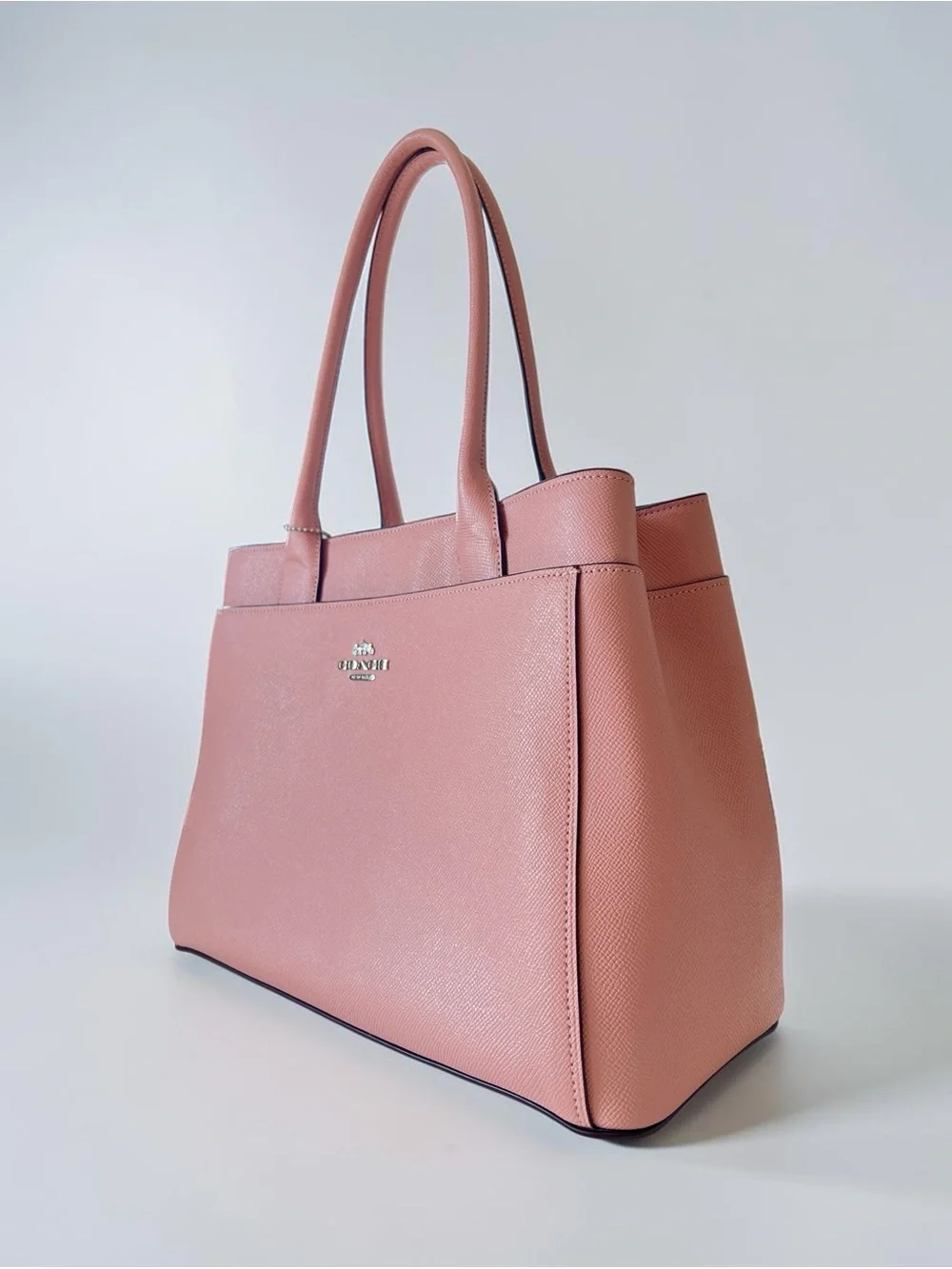 Coach Casey Blush Pink Cross Grain Structured Leather Tote F31474